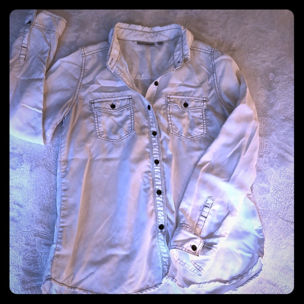 White Casual Button Down - Light Fabric